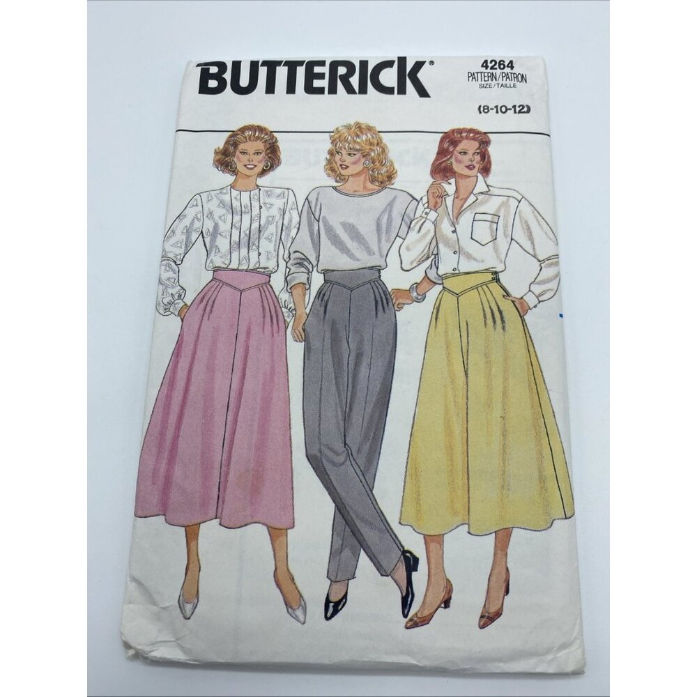 Butterick 4264 Misses' Pants Skirts & Culottes 8 10 12 Uncut FF Vintage 1986